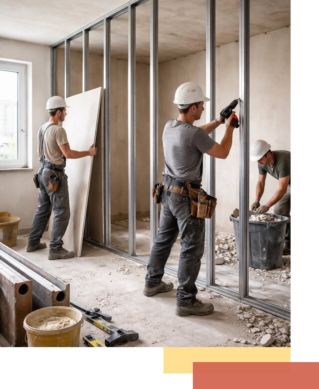 Перенос гипсокартонной перегородки в Щекино профессионально и быстро