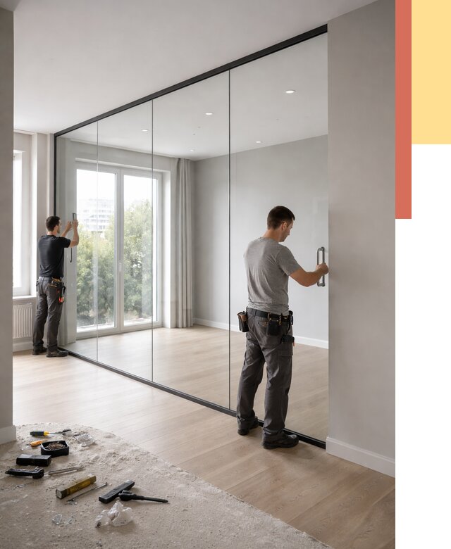 Изготовление стеклянных перегородок в Щекино от 12711 руб. под ключ | ОТДЕЛОЧНИК-Екн