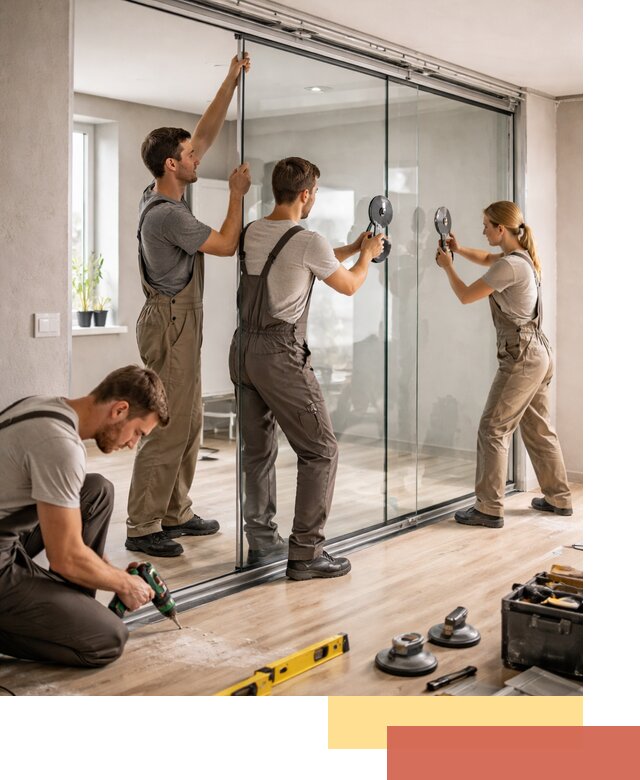 Изготовление стеклянных перегородок на заказ в Щекино