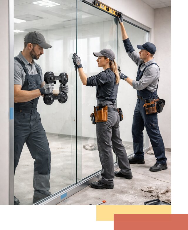 Профессиональный монтаж стеклянных перегородок в Щекино