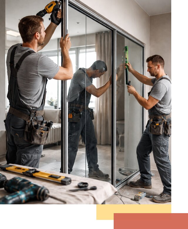 Каркасные стеклянные перегородки под ключ в Щекино