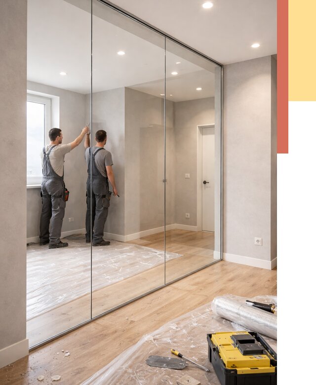 Безрамные стеклянные перегородки в Щекино — монтаж от 9777 руб. | ОТДЕЛОЧНИК-Екн