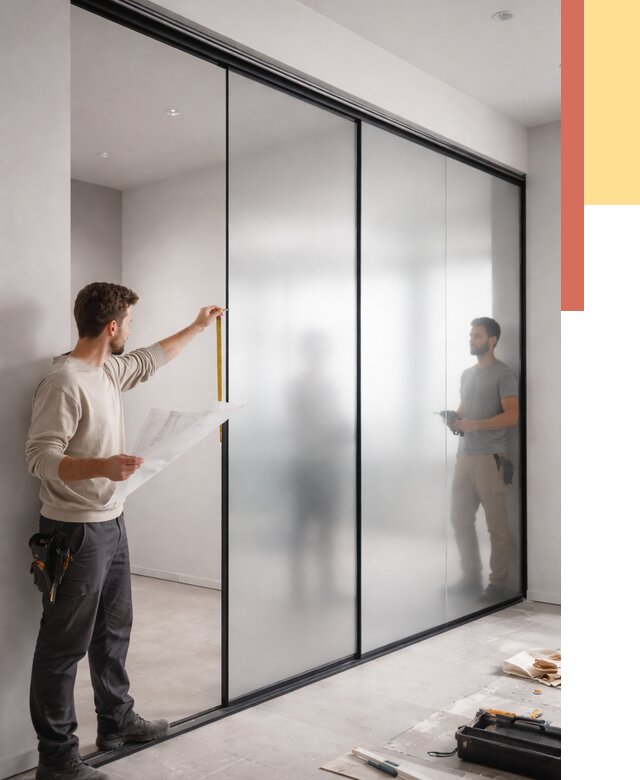 Матовые стеклянные перегородки в Щекино от 8748 руб. — монтаж и установка | ОТДЕЛОЧНИК-Екн