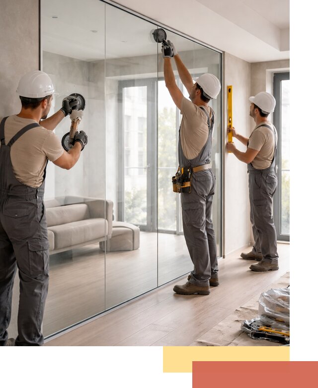 Перегородки из закаленного стекла в Щекино для офисов и квартир