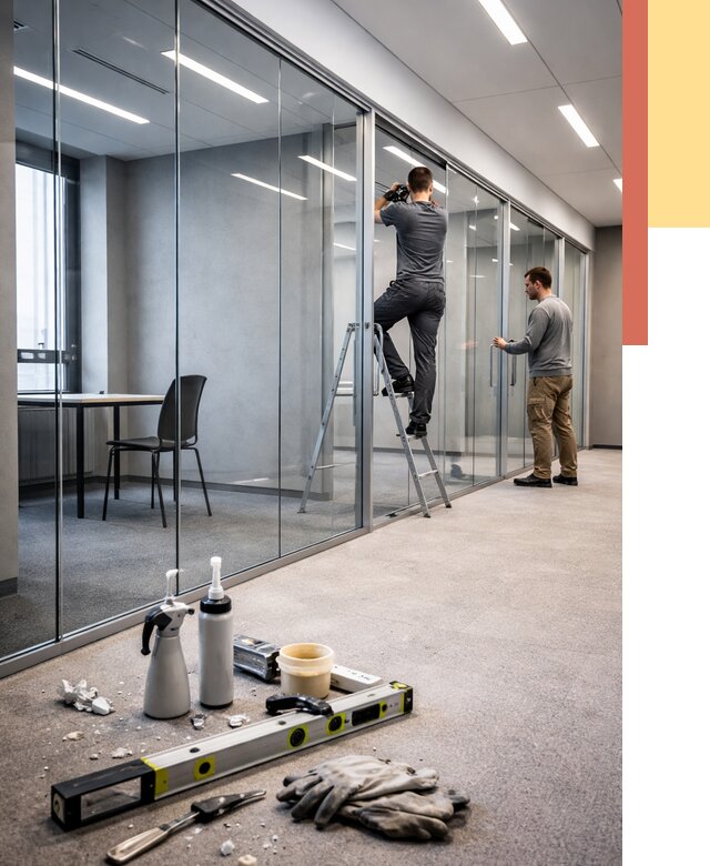 Стеклянные офисные перегородки в Щекино от 8748 руб. — монтаж и установка | ОТДЕЛОЧНИК-Екн