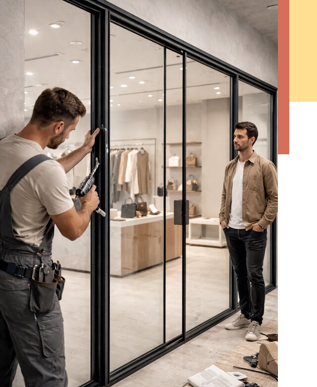 Стеклянные перегородки для магазинов в Щекино от 8439 руб. под ключ | ОТДЕЛОЧНИК-Екн