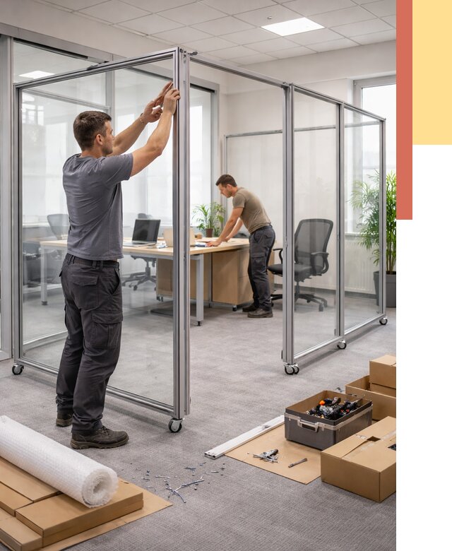 Мобильные офисные перегородки в Щекино от 12865 руб. — установка под ключ | ОТДЕЛОЧНИК-Екн