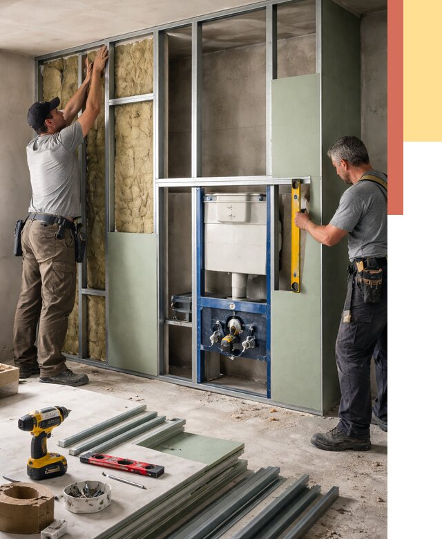 Установка сантехнических перегородок в Щекино от 8748 руб. | ОТДЕЛОЧНИК-Екн