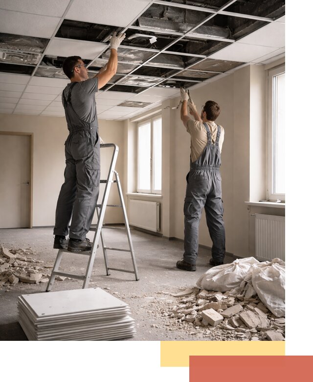 Демонтаж потолков Армстронг профессионально в Щекино