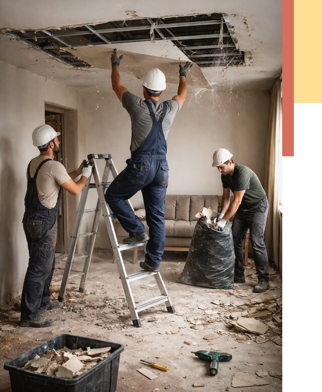 Демонтаж гипсокартонного потолка в Щекино от 432 руб. за м2 — ОТДЕЛОЧНИК-Екн