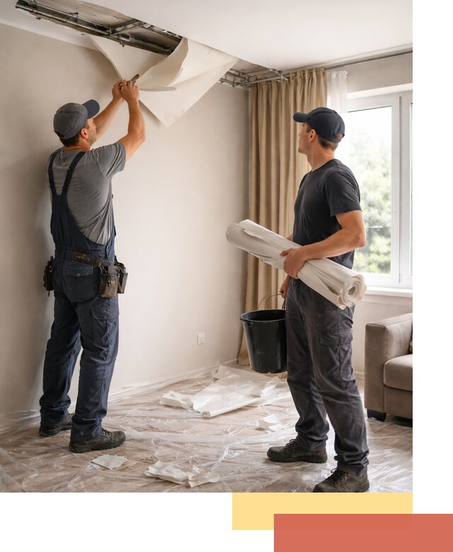 Демонтаж натяжного потолка в Щекино быстро и аккуратно