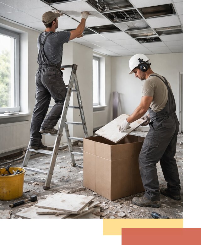 Демонтаж потолочной плитки в Щекино быстро и аккуратно