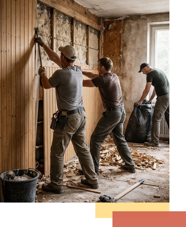 Демонтаж вагонки и вывоз материалов в Щекино