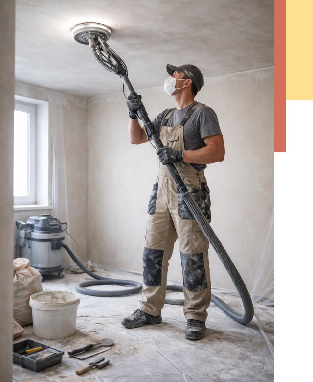 Шлифовка потолка в Щекино от 3602 руб. — услуги шлифования потолка | ОТДЕЛОЧНИК-Екн