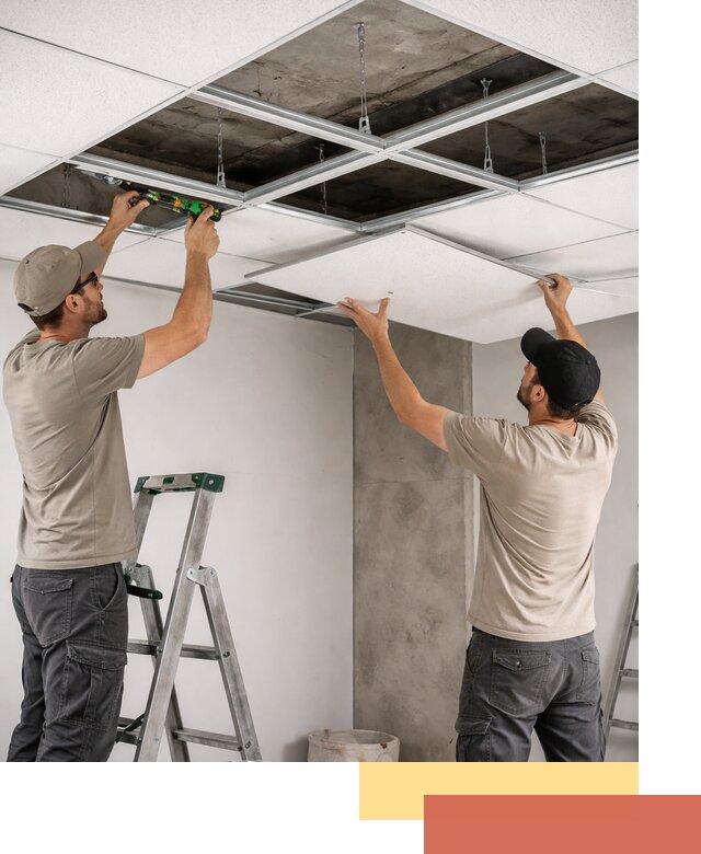Монтаж потолка Армстронг под ключ в Щекино
