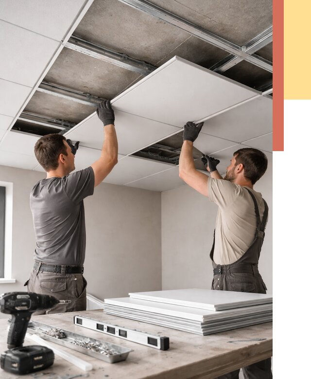 Монтаж кассетного потолка в Щекино от 4631 руб/м2 — установка и сборка | ОТДЕЛОЧНИК-Екн