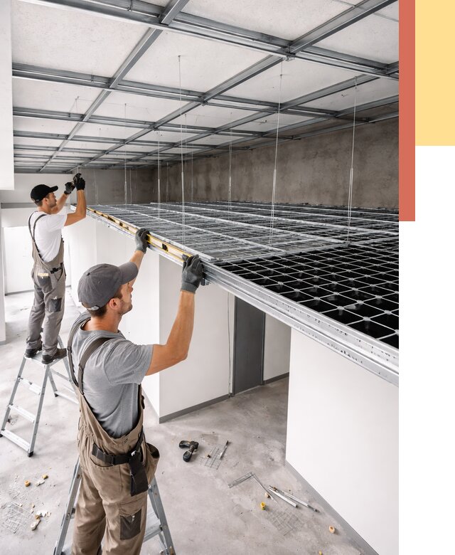 Монтаж потолка грильято в Щекино от 463 руб./м² — быстрая сборка под ключ | ОТДЕЛОЧНИК-Екн