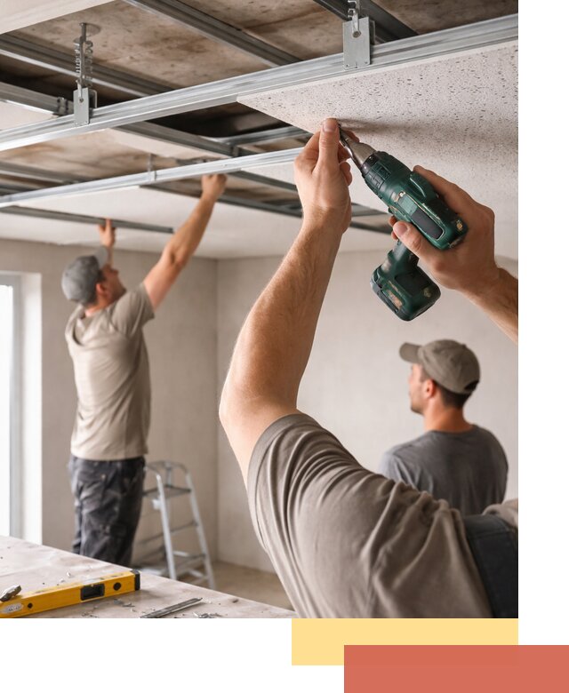 Монтаж акустического потолка в Щекино под ключ