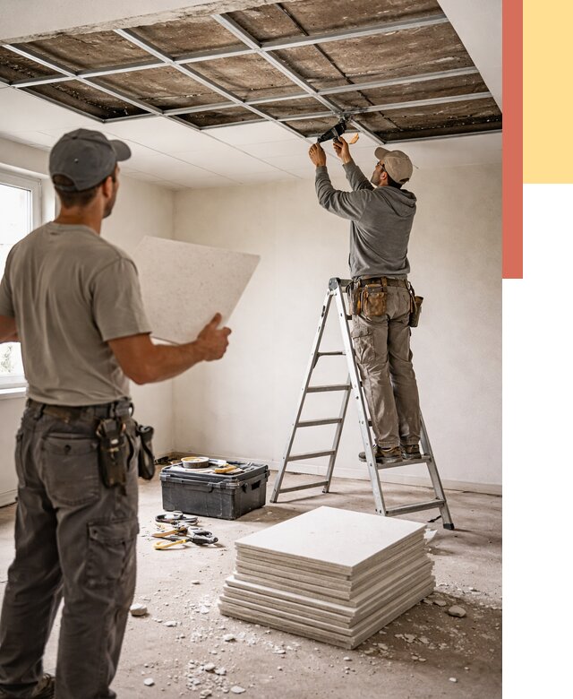 Замена плит подвесного потолка в Щекино от 1801 руб. быстро и недорого | ОТДЕЛОЧНИК-Екн
