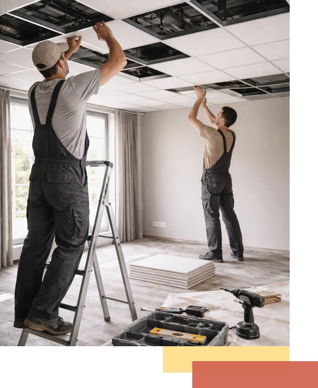 Замена плит подвесного потолка в Щекино быстро и качественно