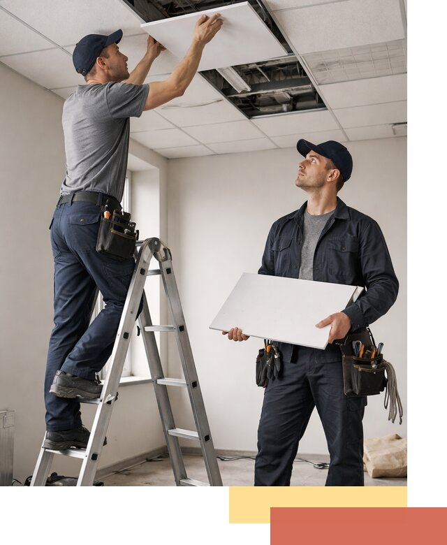 Обслуживание подвесного потолка в Щекино — ремонт и чистка