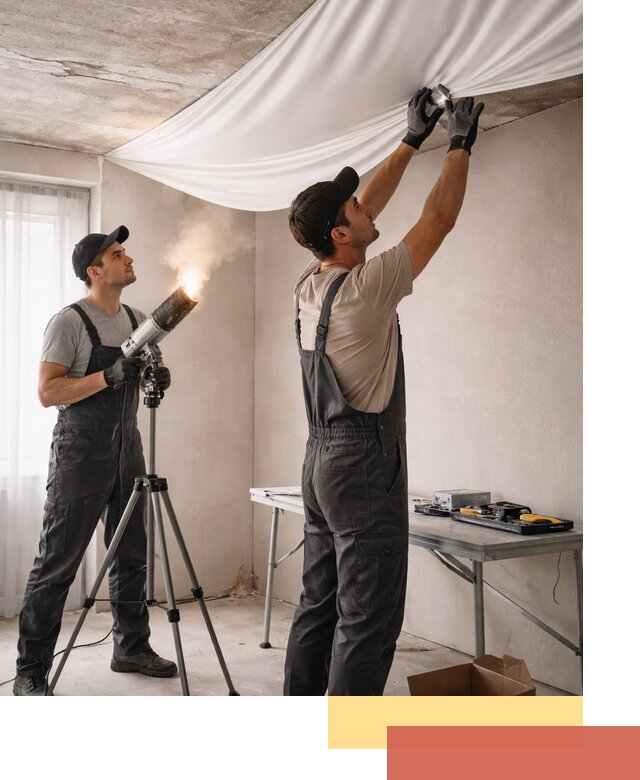 Установка натяжного потолка под ключ в Щекино