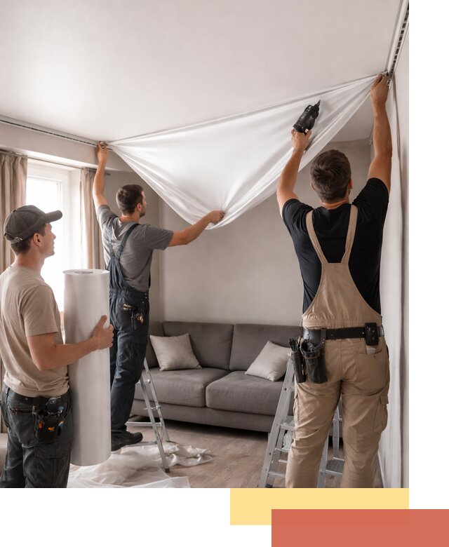 Монтаж сатинового натяжного потолка в Щекино качественно и быстро