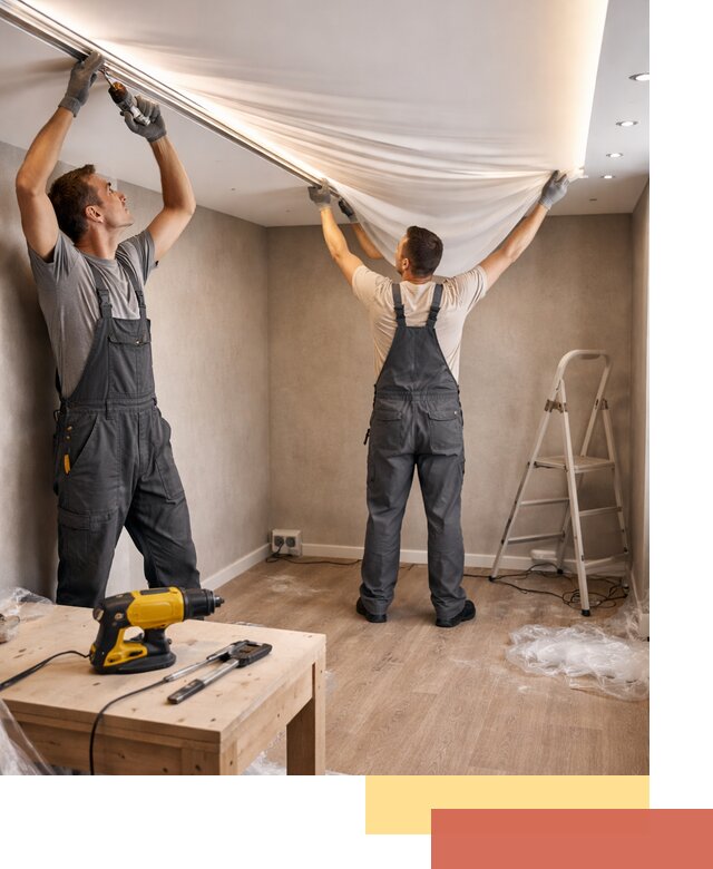 Монтаж натяжного потолка с подсветкой в Щекино цена и сроки