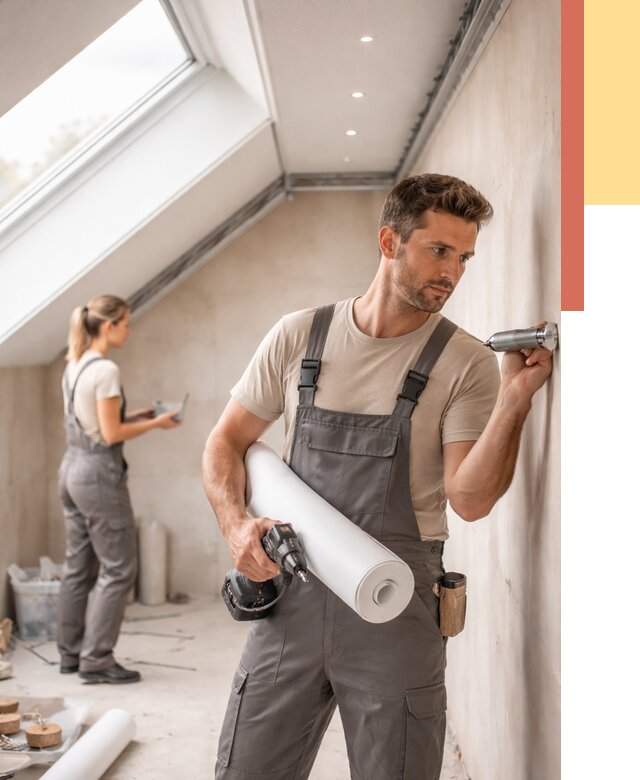 Монтаж натяжного потолка на мансарде в Щекино от 3602 руб. | ОТДЕЛОЧНИК-Екн