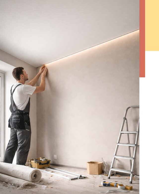 Теневые натяжные потолки в Щекино от 8439 руб. под ключ | ОТДЕЛОЧНИК-Екн