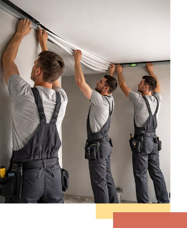 Теневые натяжные потолки в Щекино: монтаж и отделка быстро и качественно