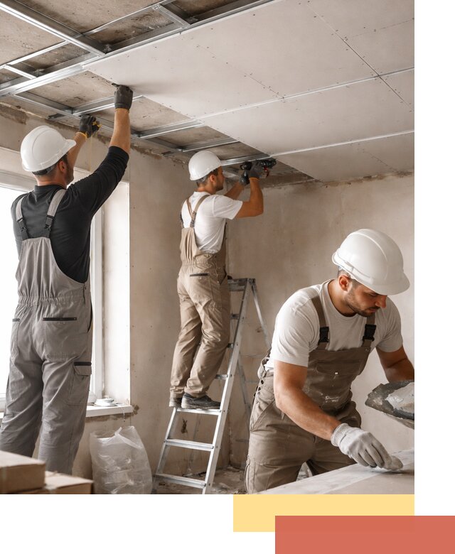 Одноуровневый потолок из гипсокартона в Щекино — монтаж и отделка