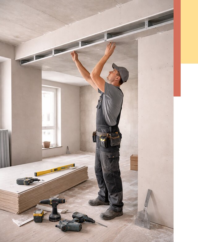 Потолок из гипсокартона с нишей в Щекино от 1287 руб. под ключ | ОТДЕЛОЧНИК-Екн