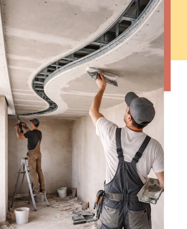 Криволинейный потолок из гипсокартона в Щекино от 2161 руб./м2 | ОТДЕЛОЧНИК-Екн