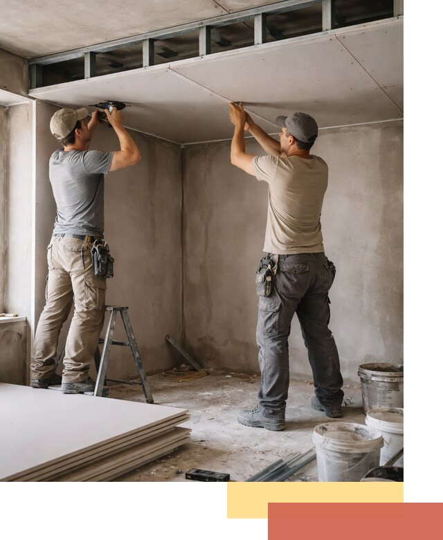 Короб из гипсокартона на потолке под ключ в Щекино