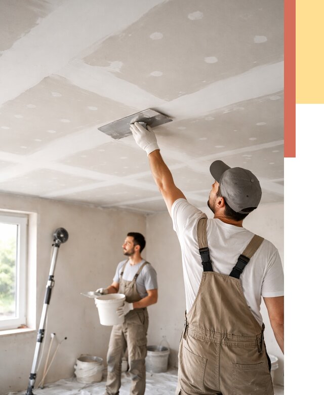 Шпаклевка потолка из гипсокартона в Щекино от 3293 руб./м2 — услуги под ключ | ОТДЕЛОЧНИК-Екн