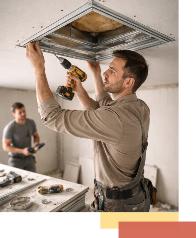 Монтаж люка в потолок из ГКЛ в Щекино