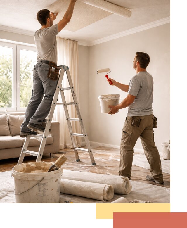 Поклейка обоев на потолок в Щекино — качественно и быстро