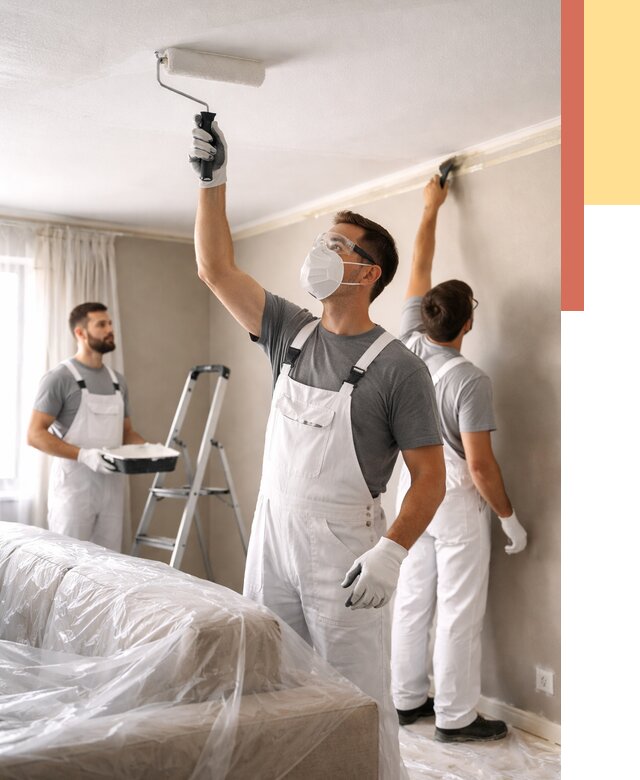 Покраска потолка водоэмельсионной краской в Щекино от 2264 руб/м² — услуги под ключ | ОТДЕЛОЧНИК-Екн