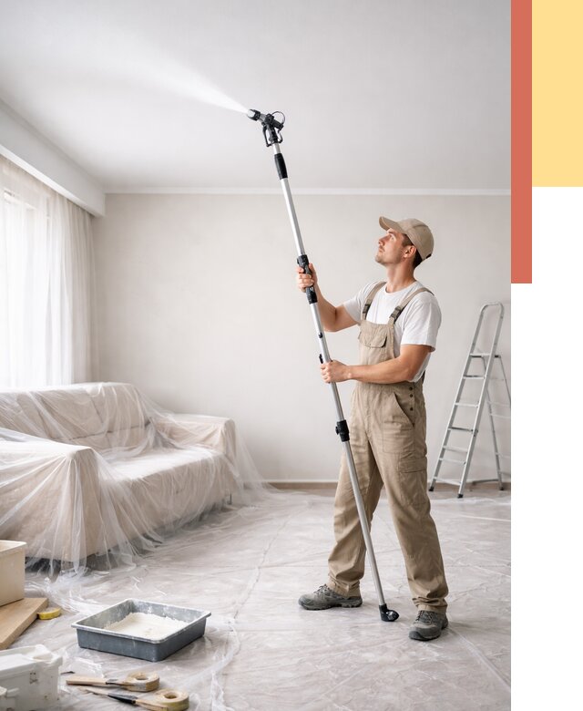 Покраска потолка краскопультом в Щекино от 4631 руб. быстро и недорого | ОТДЕЛОЧНИК-Екн