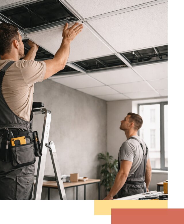 Монтаж потолочной плитки в Щекино качественно и в срок