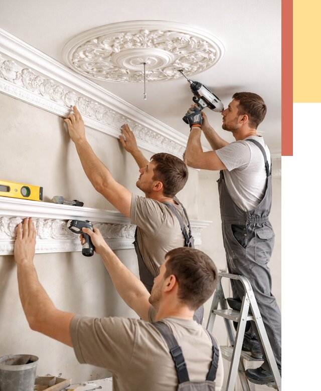 Монтаж лепнины на потолок в Щекино от 3293 руб. быстро и недорого | ОТДЕЛОЧНИК-Екн