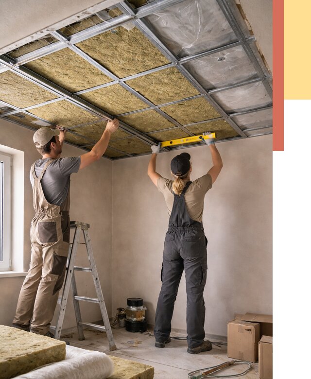 Шумоизоляция потолка в Щекино от 1287 руб. под ключ — услуги ОТДЕЛОЧНИК-Екн